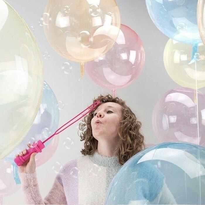 バブルバルーン 飾り クリア 18インチ 45cm クリアバルーン カラフル