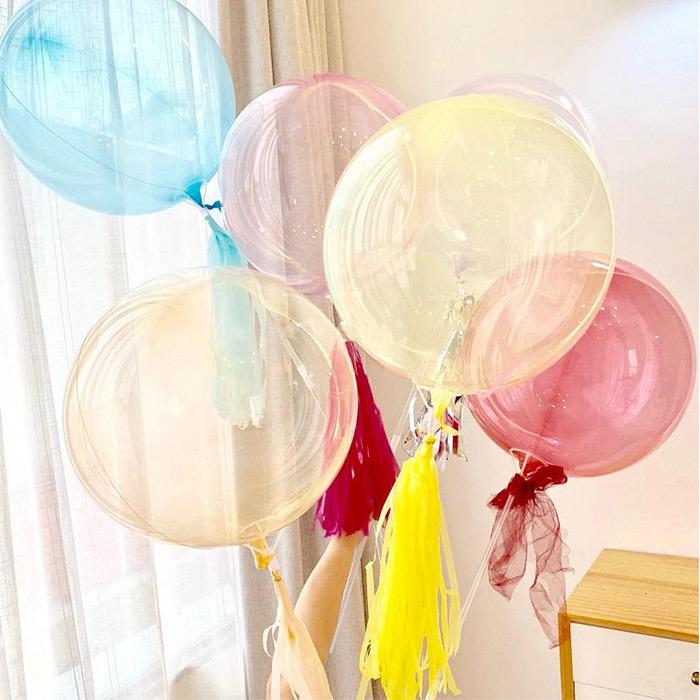バブルバルーン 飾り クリア 18インチ 45cm クリアバルーン カラフル
