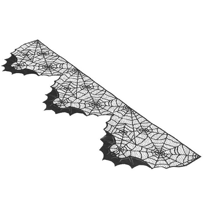 ハロウィン アクセントクロス 飾り コウモリ クモの巣 装飾 テーブル