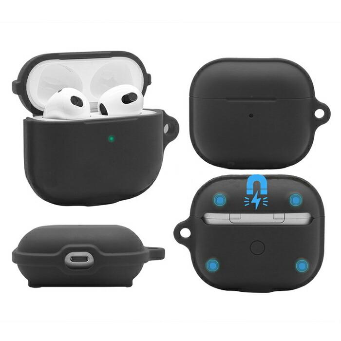 AirPods3 ケース 第三世代 カラビナ付き ワイヤレス充電対応 カバー