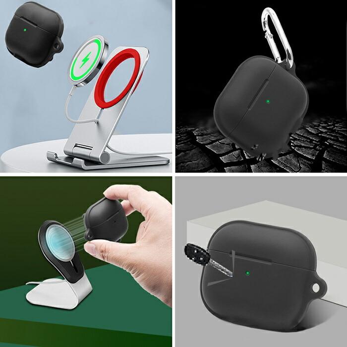 AirPods3 ケース 第三世代 カラビナ付き ワイヤレス充電対応 カバー