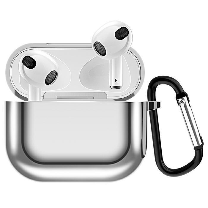 airpods3 ケース 耐衝撃 ワイヤレス充電対応 メタリックカラー TPU