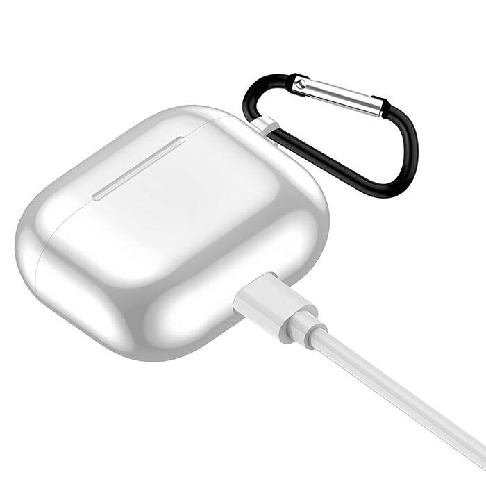 airpods3 ケース 耐衝撃 ワイヤレス充電対応 メタリックカラー TPU