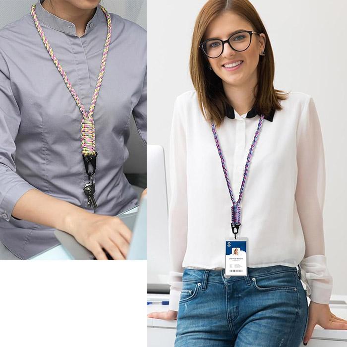 パラコードストラップ 迷彩柄 スマホ 編み込み ネックストラップ 首