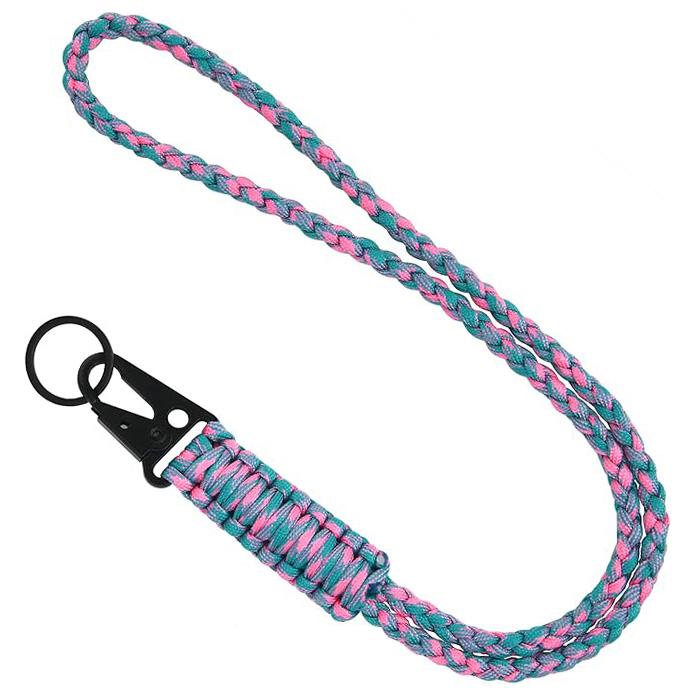 パラコードストラップ 迷彩柄 スマホ 編み込み ネックストラップ 首