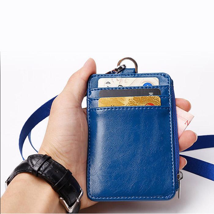 カードケース ケース 小銭入れ ネックストラップ付 カードケース 薄型 小銭入れ IDカードホルダー