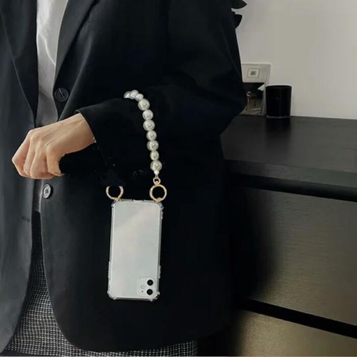 パールストラップ チェーン バッグ延長ストラップ 大粒パール 18mm