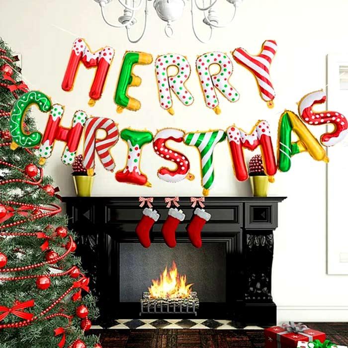 クリスマス ガーランド MERRY CHRISTMAS レターバルーンセット