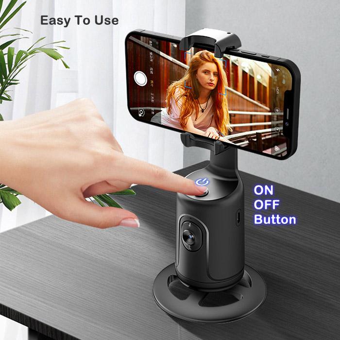 スマホ用ジンバル AI搭載 オートフェイストラッキング 360°回転 自動顔