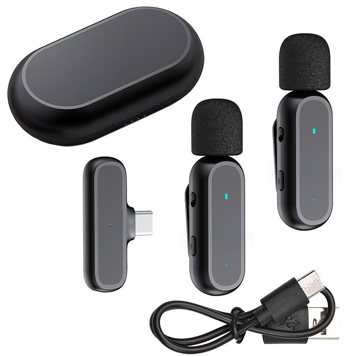 ワイヤレスマイク type-c ピンマイク 充電ケース付き 外付け ワイヤレスマイク type-c ピンマイク 充電ケース付き 外付け