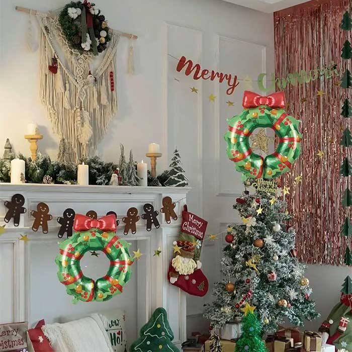 クリスマスリース バルーン クリスマス飾り 風船 パーティー 装飾