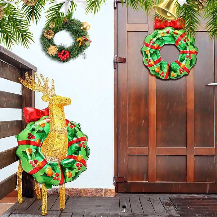 クリスマスリース バルーン クリスマス飾り 風船 パーティー 装飾