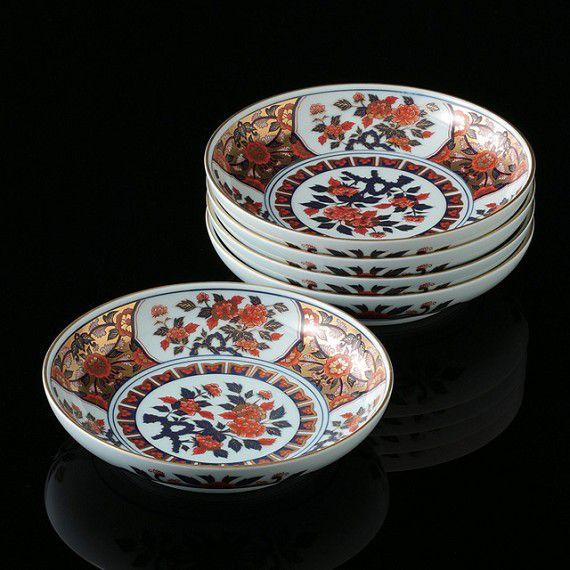 古伊万里 5枚 皿 向付 19.2センチ 有田焼 古伊万里5枚皿向付19.2センチ