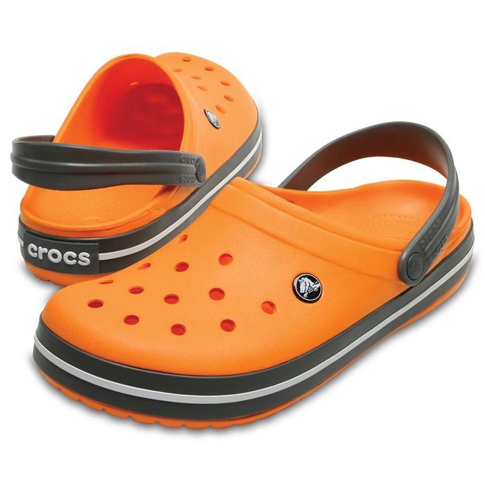 crocs orange and grey