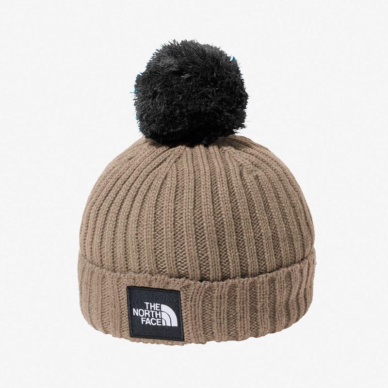 GOLFFICKERS ベージュ ニット帽 ポンポン付き　フリー THE NORTH FACE（ザ ノースフェイス） キッズ ポンポンカプッチョ
