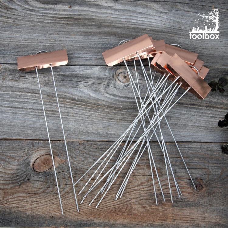 コパーローズラベル 銅製プレート ステンレス脚 ローズプランツラベル