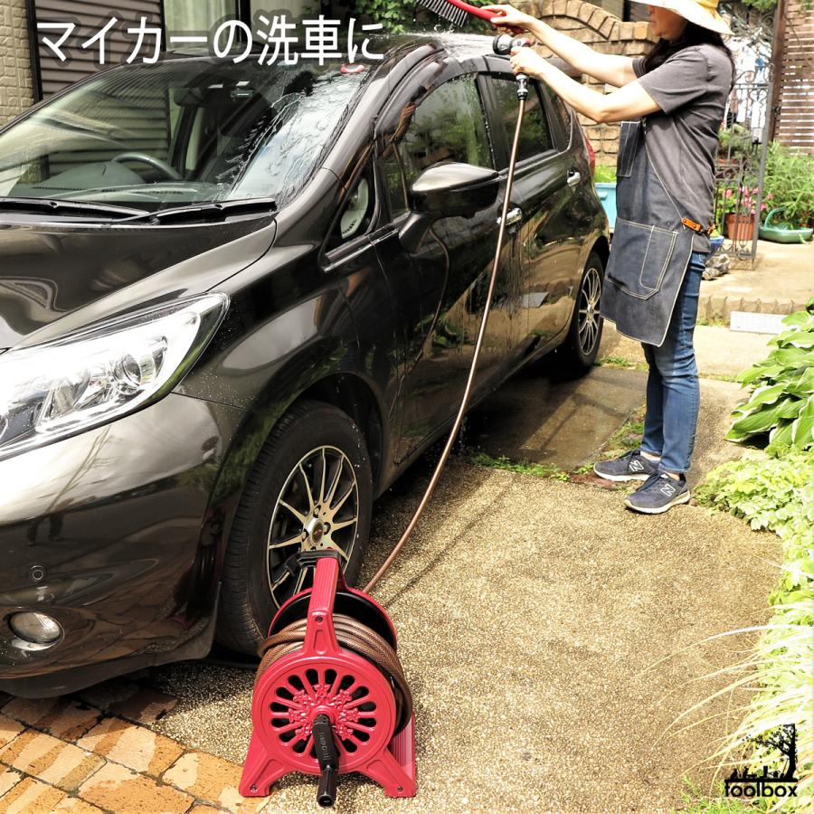 数量は多 ホースリール Toolboxカスタムモデル ロゼットリール ホースリール ボルドー ワインレッド 赤 ホース 水やり 散水 洗車 ガーデニング 人気絶頂 Www Thedailyspud Com