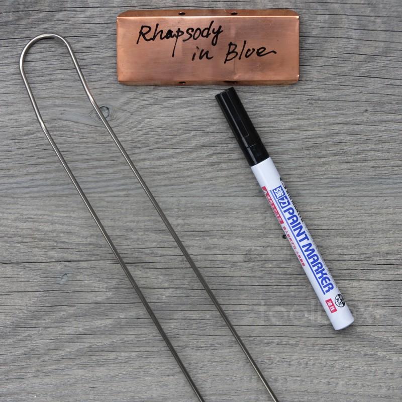 植物ラベル用筆記具 強力ペイントマーカー 細字 黒 ブラック銅製ラベル