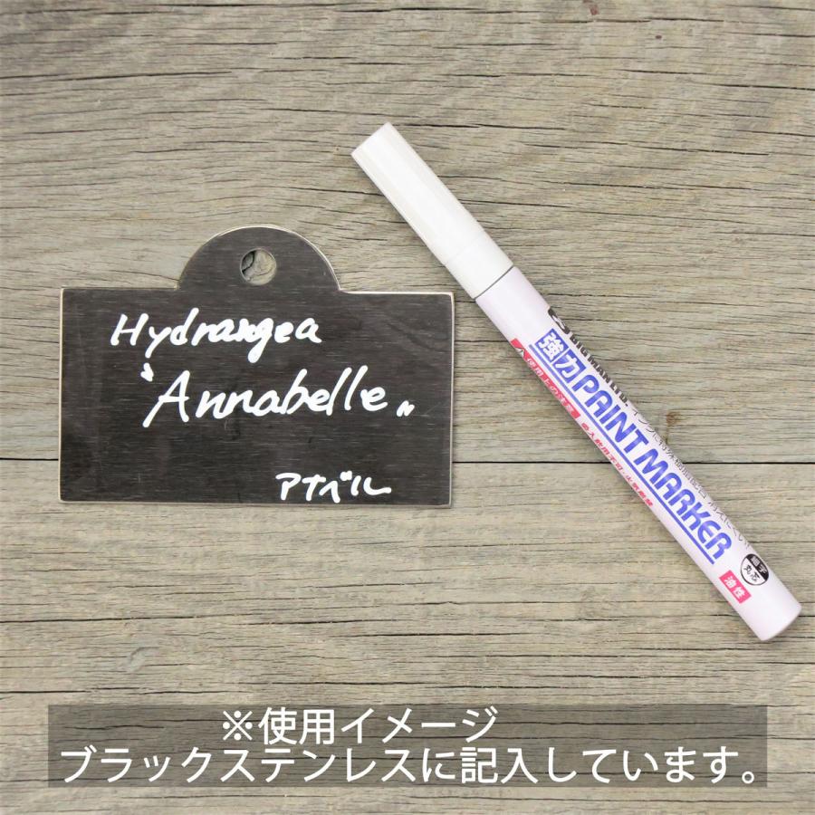 植物ラベル用筆記具 強力ペイントマーカー 細字 白 ホワイト銅製ラベル