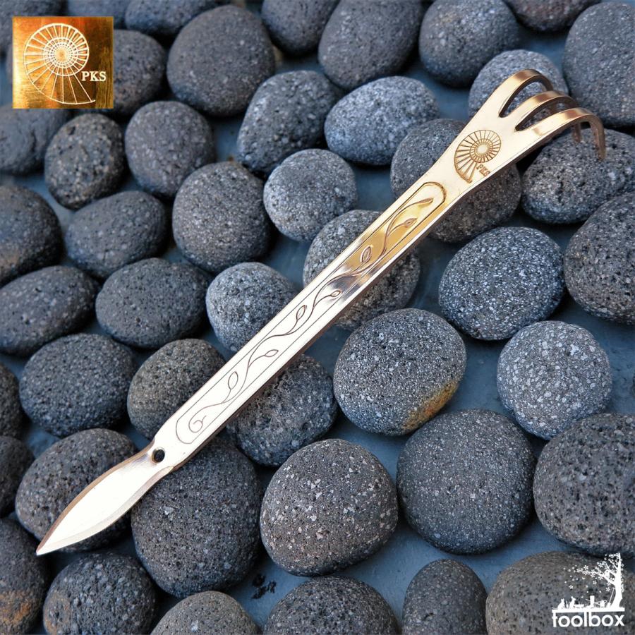 ヘラ付き 熊手 盆栽 根カキ PKS BRONZE-111「Spika」 銅製