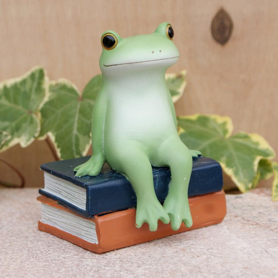 本の上にお座りカエル ガーデンオーナメント 置物 オーナメント 庭 かわいい 動物 Dik 61 庭雑貨ドットコム 通販 Yahoo ショッピング