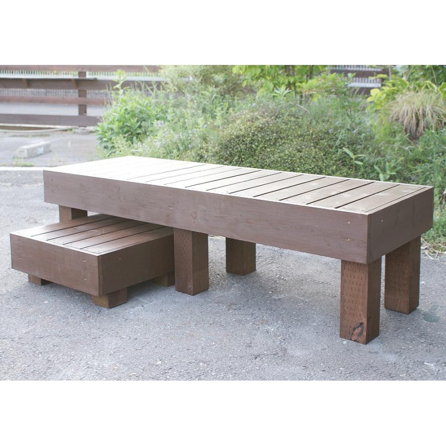 縁台 ベンチ 踏み台 幅150cm オーダー可 ブラウン 茶色 手作り 木製