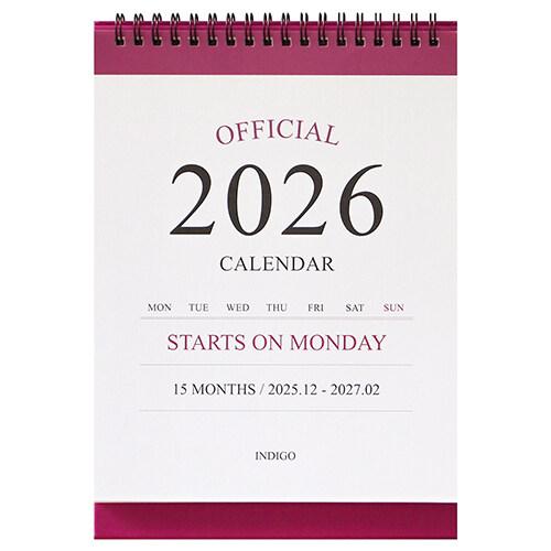 2026年 カレンダー 韓国版『2026 オフィシャル 月曜日から始まる 卓上