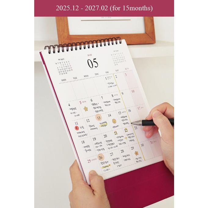 2026年 カレンダー 韓国版『2026 オフィシャル 月曜日から始まる 卓上