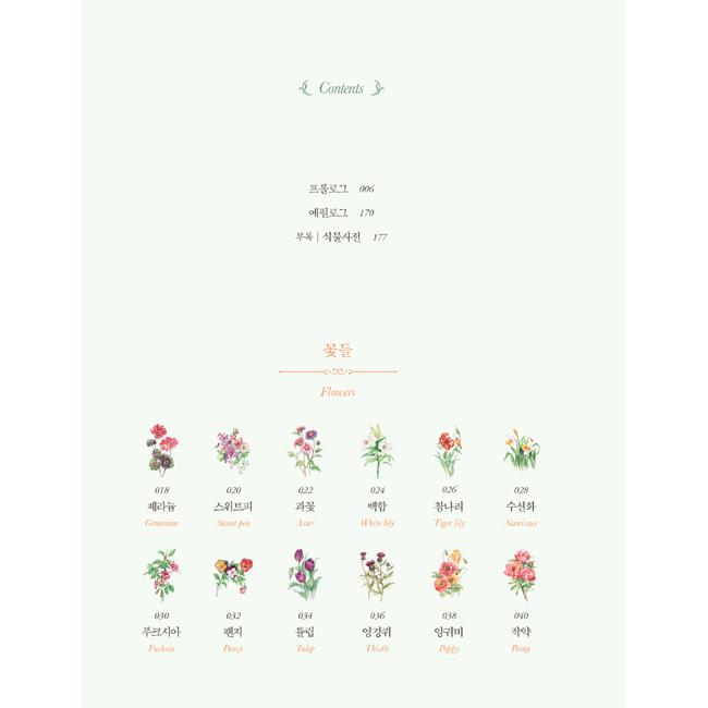 韓国語 画集 『赤毛のアンの庭』 - 赤毛のアンが愛した花、木、実