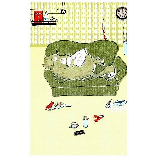 おまけ 8 絵本 かまんとれぱす 韓国語 児童書 韓国語の絵本/ハングルの絵本 なまけものねこのけっしん : にゃん