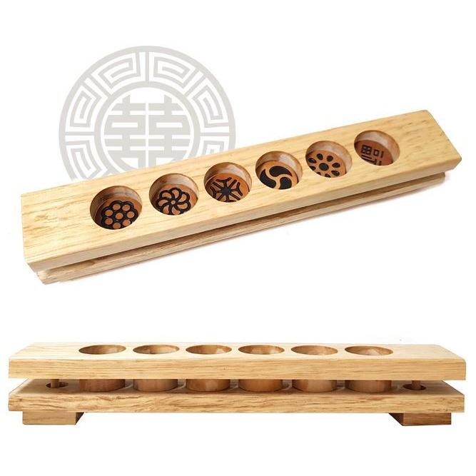 韓国　茶食板　タシク板　新品　未使用 韓国 伝統菓子 原木 ダシク板 （茶食板）もちはんこ 福6穴 餅型