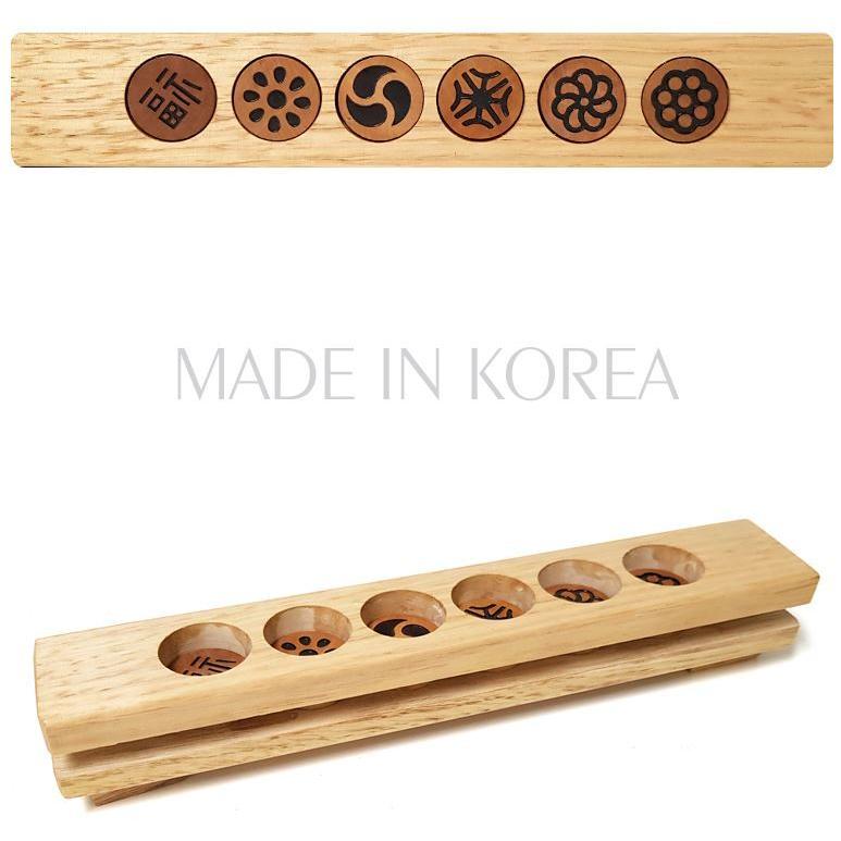 韓国 伝統菓子 原木 ダシク板 （茶食板）もちはんこ 福6穴 餅型 薬菓型 ダシク型（韓国製） :DASIKP02:にゃんたろうず
