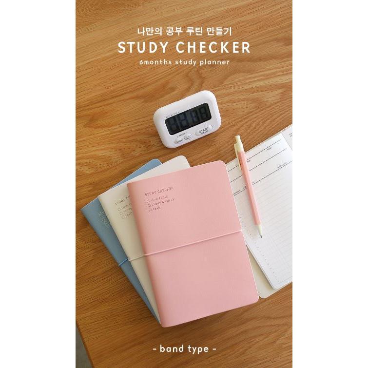 韓国 文具『スタディ・チェッカー バンド型（6か月用）クリーム』Study Checker Planner スタディープランナー スケジュール ...