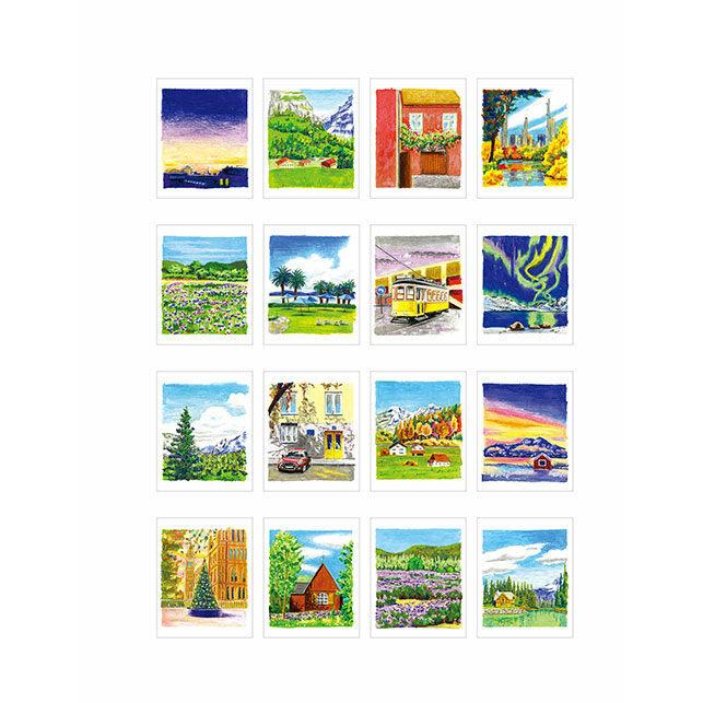 韓国語 絵画＆塗り絵本『オイルパステル 風景画 カラーリングブック