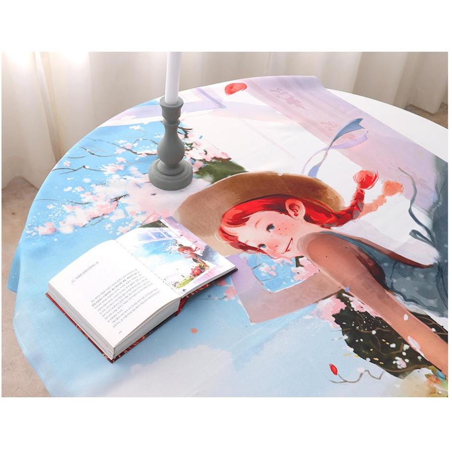 キム・ジヒョク作家の イラスト 布ポスター 赤毛のアン 窓辺