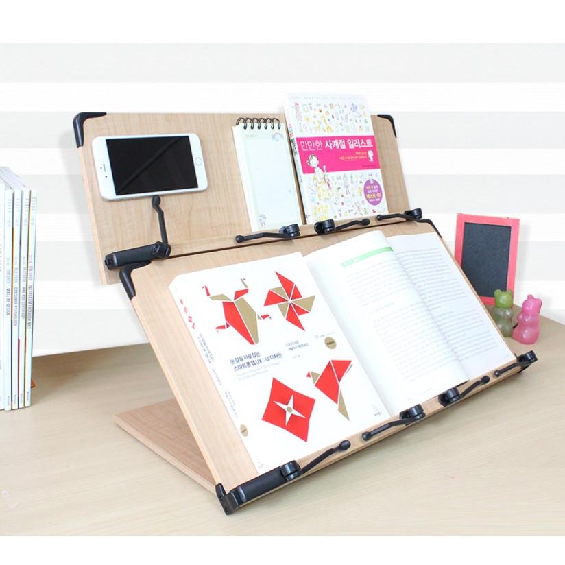 国産民芸家具　ブックスタンド2台セット(本立て) 木製 ブックスタンド 2段ワイド 読書台 61×29 / 61×20センチ