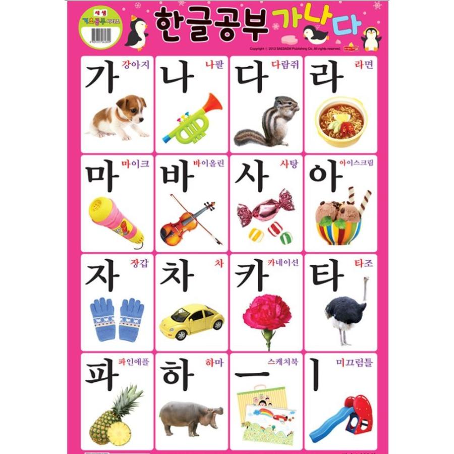 韓国語の学習教材 ハングル勉強カナタ 壁掛け ポスター(520×765mm