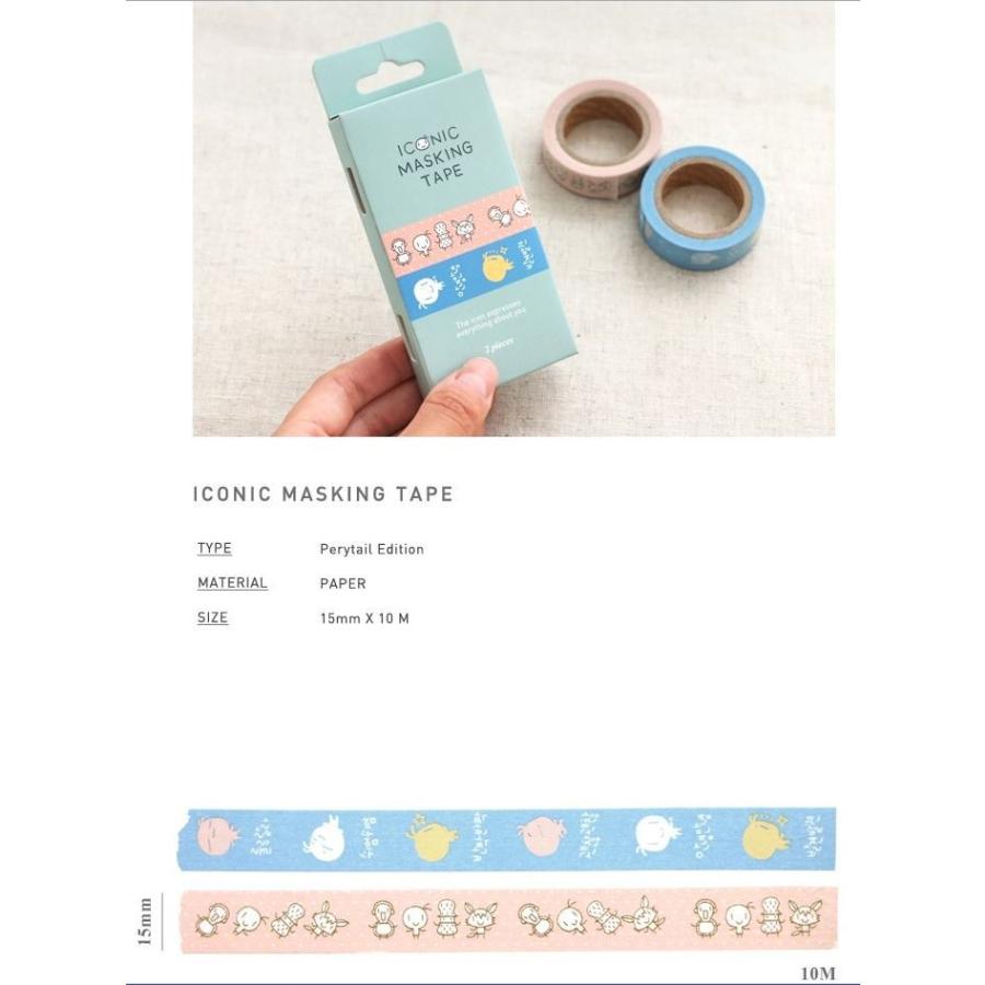 マスキングテープ 15mm×10M 水色＋ピンク2巻セット ペリーテイル