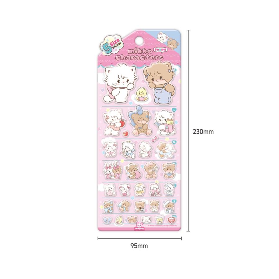 韓国 輸入 グッズ『mikko characters 5サイズ ステッカー：ムース