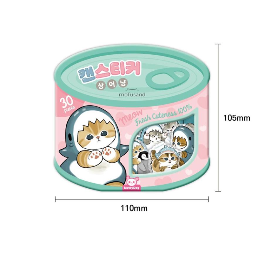 韓国 キャラクター グッズ『mofsand モフサンド 缶ステッカー：サメ