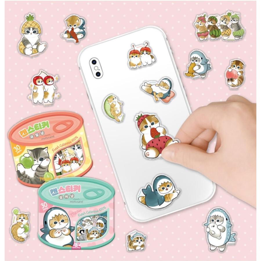 韓国 キャラクター グッズ『mofsand モフサンド 缶ステッカー：サメ