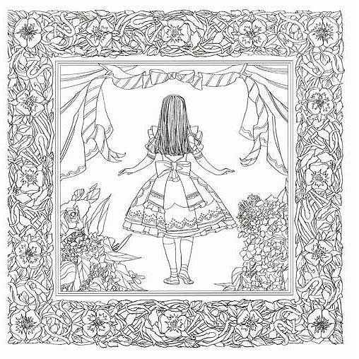 韓国語のぬりえ 童話カラーリングブック ふしぎの国のアリス（大人の