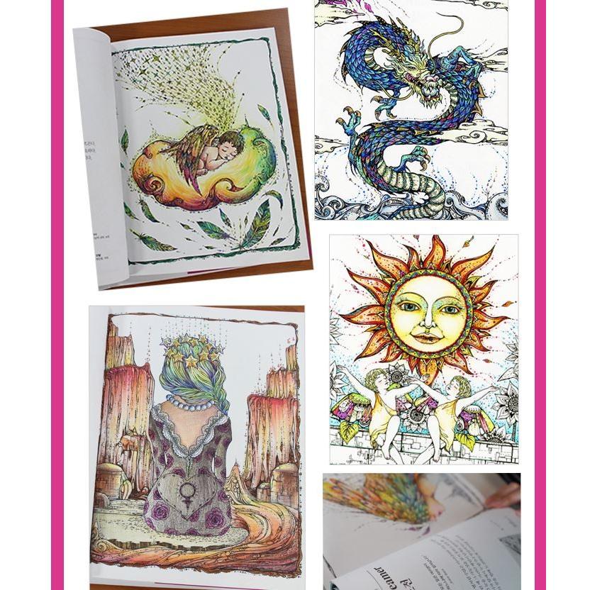 韓国のぬりえ本 富者の絵〜運と富をもたらすタロットの塗り絵〜（大人の塗り絵） ドラマ『シンデレラと4人の騎士』関連本⇒改訂版：NURIE180R | ブランド登録なし | 05