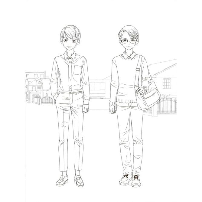 韓国のぬりえ本 スクールルック ファッション カラーリングブック