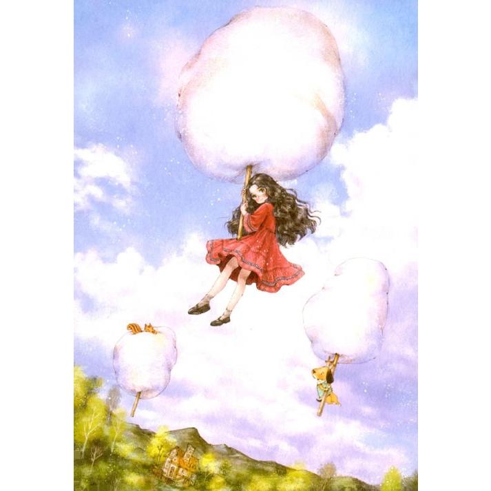 韓国のイラストポストカード エポルの森少女（森の少女） はがきブック