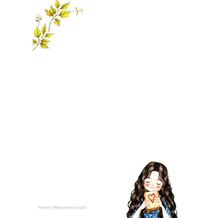 韓国のイラストポストカード エポルの森少女（森の少女） はがきブック