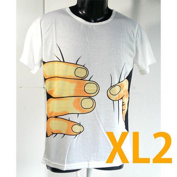 おもしろTシャツ つかまれた！ やせて見える ティーシャツ 3DTシャツ 