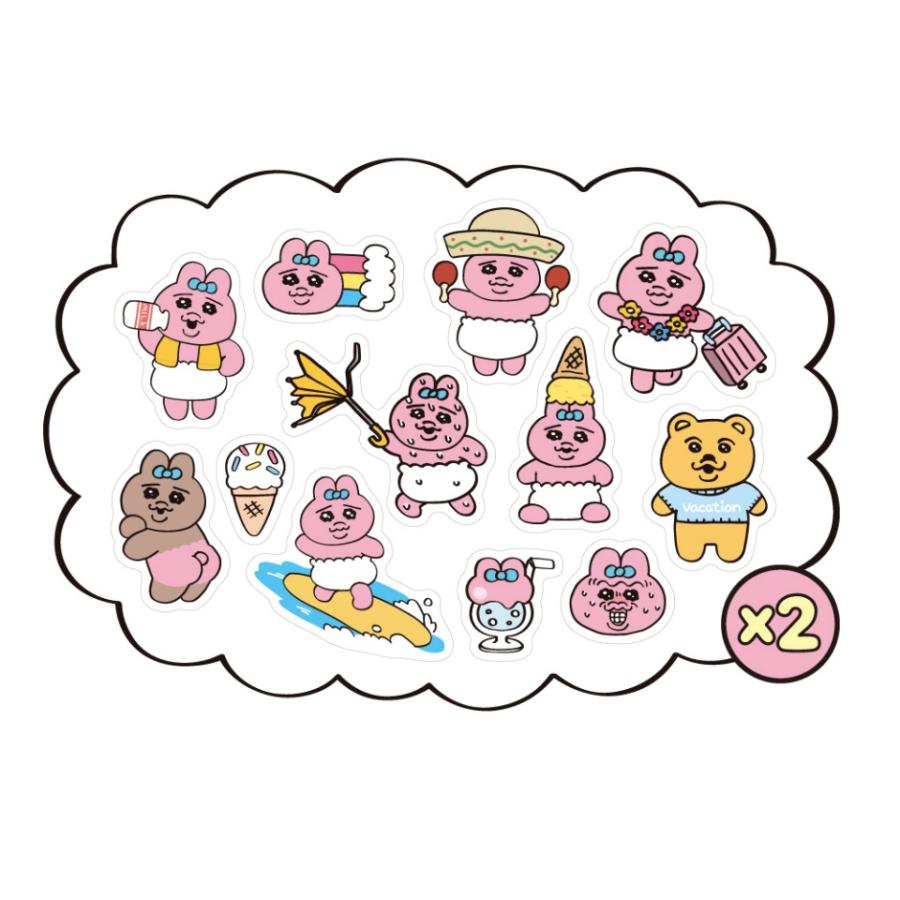 韓国 コミックグッズ『おぱんちゅうさぎ デコ用ステッカー ブルー（24