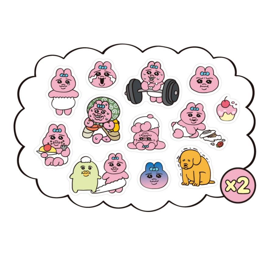 韓国 コミックグッズ『おぱんちゅうさぎ デコ用ステッカー ブルー（24
