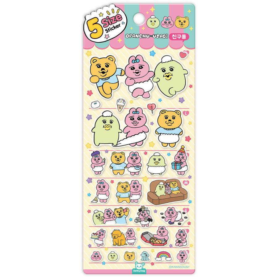 韓国 コミック グッズ『おぱんちゅうさぎ 5サイズ ステッカー：友達